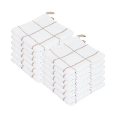 Monarch Brands Premier Dishcloths Windowpane , Tan, 144PK SC-DC-WITAN-CS